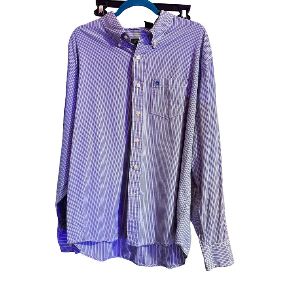 TIMBERLAND BLUE AND WHITE SHIRT SIZE XL WITH LOGO ON POCKET